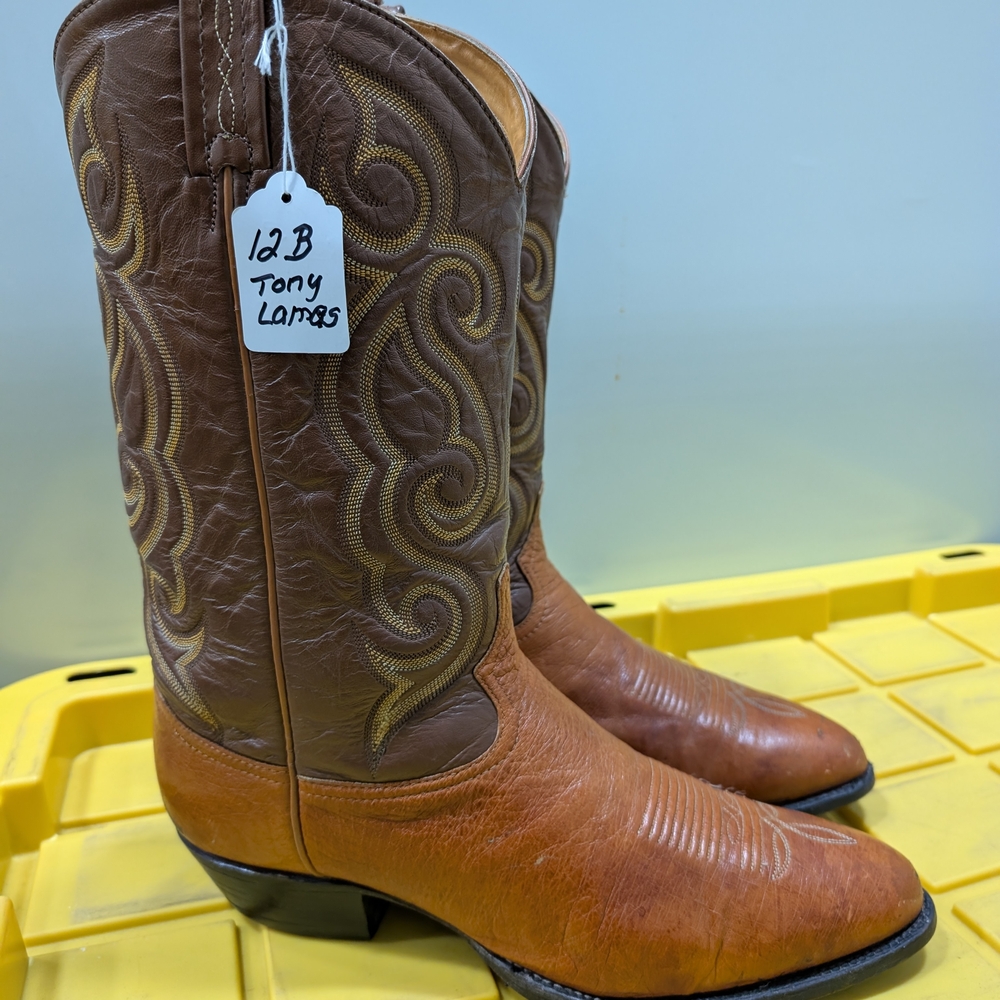 Tony Lama Brown Leather Cowboy Boots